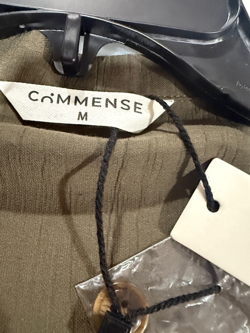 Commense Olive Green Ruffle-Front Blouse - Picture 3 of 3